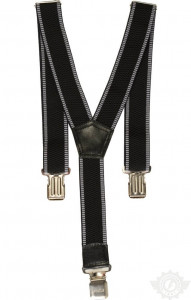 59849 Подтяжки черные с серой полосой  Ремни, подтяжки, фурнитура размер