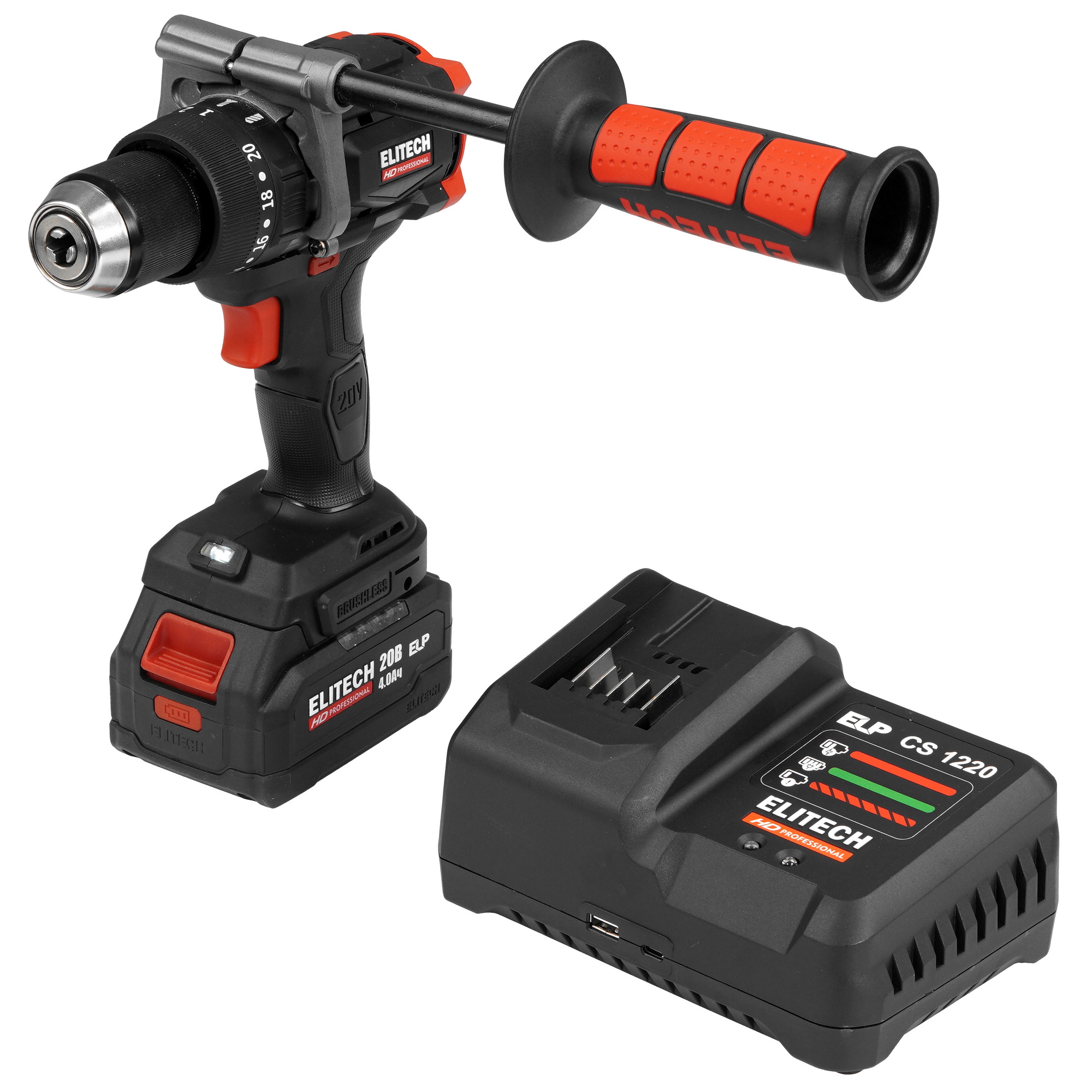 Дрель-шуруповерт ELITECH HD CD 20BL2 9130084 STDN-0115906