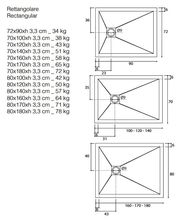 Индивидуальный мраморный поддон для душа из смолы с антибактериальной обработкой TAMANACO FLAT ARCH-00053130 - Вид №7