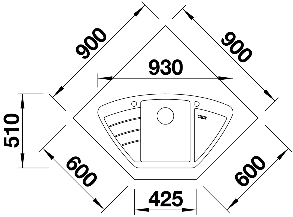 515074 Кухонная мойка Blanco Zia 9 E кофе  Blanco Zia Кофе - Вид №7