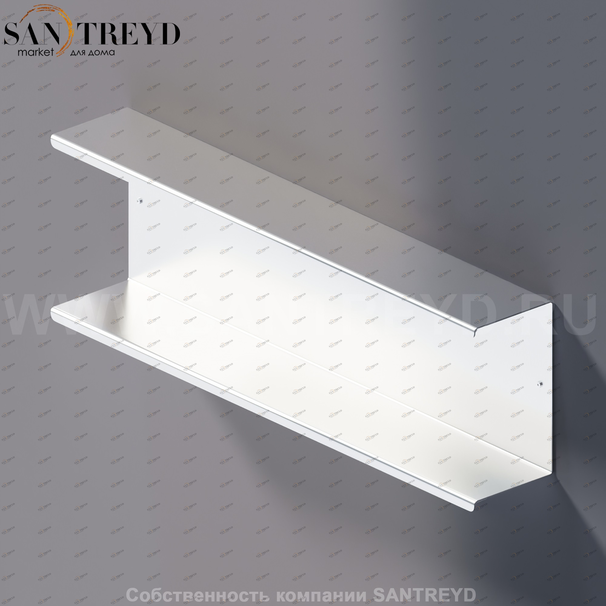 Agape MACH 2 Двойная полка 60 см хромированный сатин AMC20924SP