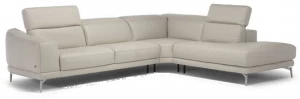 Natuzzi Секционный кожаный диван с подголовником