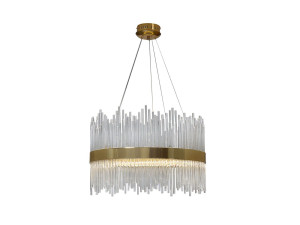 Подвесной светильник из нержавеющей стали и стекла