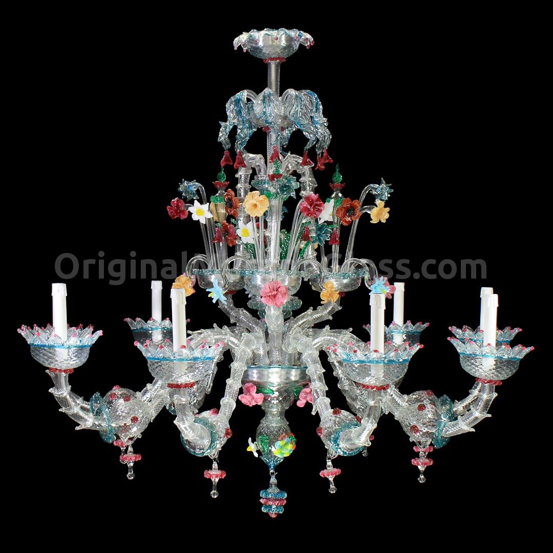 1062 ORIGINALMURANOGLASS Люстра Calantha на 9 лампочек - Реццонико Rezzonico - муранское стекло OMG  см  - Вид №1