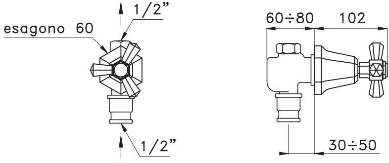 RUBINETTERIE STELLA Прямой кран Eccelsa 0/156 - Вид №1