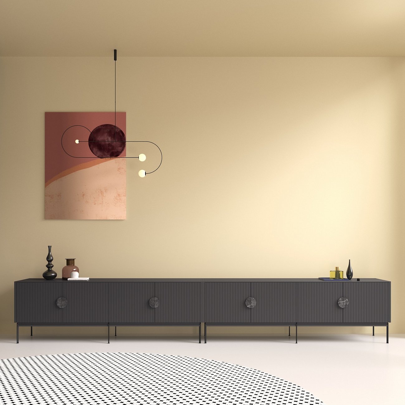 Тумба под телевизор серая Alto BRAGIN DESIGN LIVING 00-3974640 Серый - Вид №1