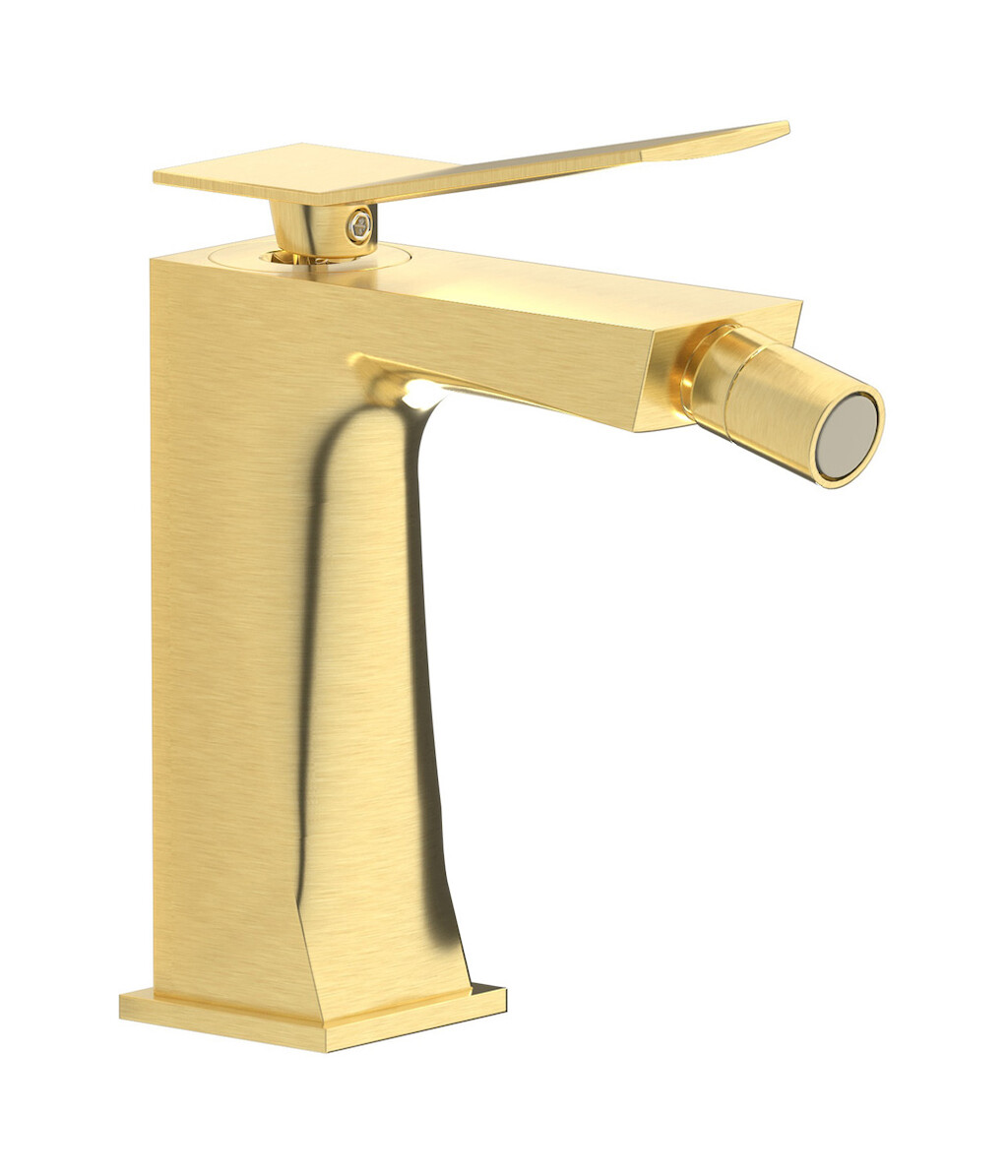 Смеситель для биде на 1 отверстие в комплекте с донным клапаном. WE ARE IB wa305rs Brushed Pale Gold Wave