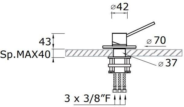 MINA Смеситель для умывальника напольный на 2 отверстия Corsivo 11321t-11090 - Вид №4
