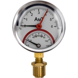Термоманометр радиальный 120 С 0.6 Мпа 1/2" 70 мм