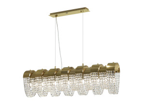 Подвесной светильник из нержавеющей стали с кристаллами