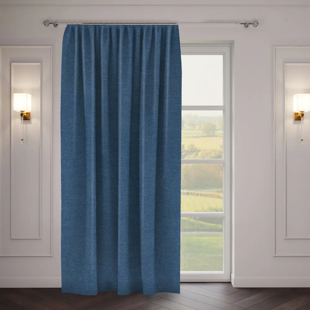 Штора на ленте «Стиль» 200x270 см однотон цвет синий ТОРГОВЫЙ ДОМ ТЕКСТИЛЬ STLM-2005067