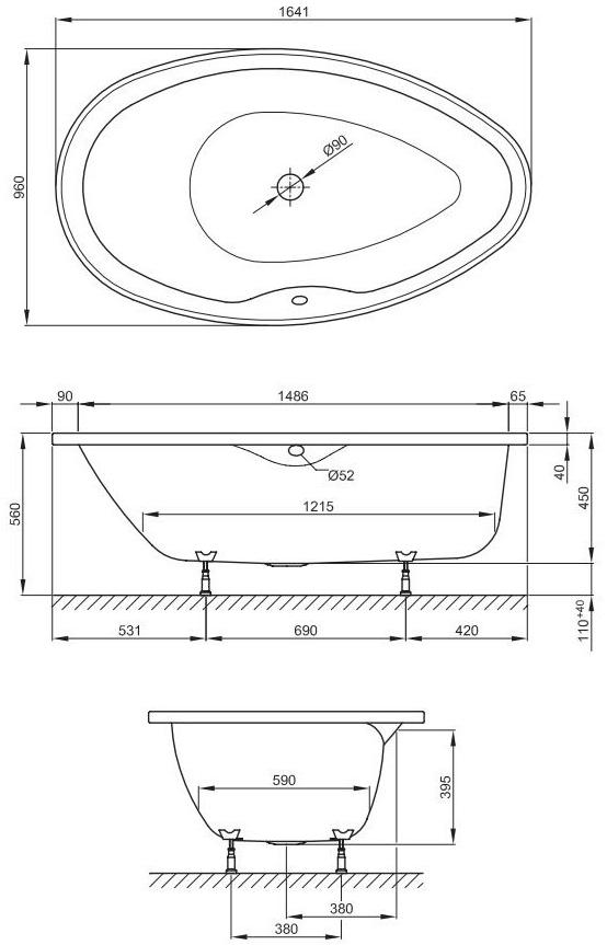 Bette Встроенная ванна из эмалированной стали  6050  - Вид №2