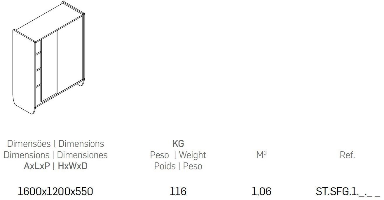 FERCIA Высокий офисный шкаф с раздвижными дверцами Stone St.sfg.1._._ _ - Вид №2