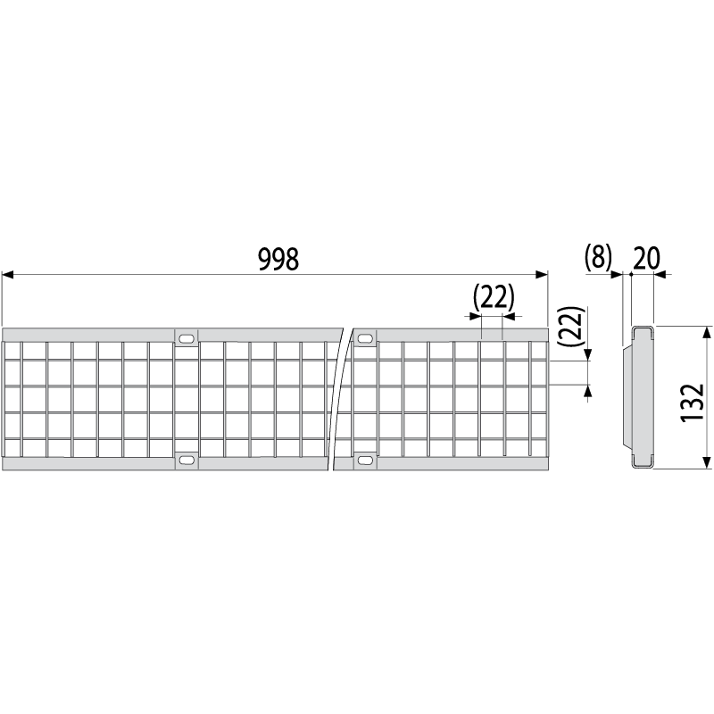 Дренажный канал 100 мм с металлической рамой и оцинкованной решеткой C250 ALCAPLAST AVZ103R104 - Вид №3