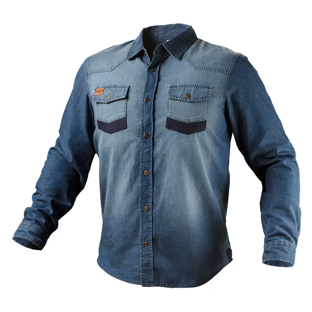 Рубашка Neo Tools Denim темно-синяя размер S рост 178 83304105 STLM-2109130