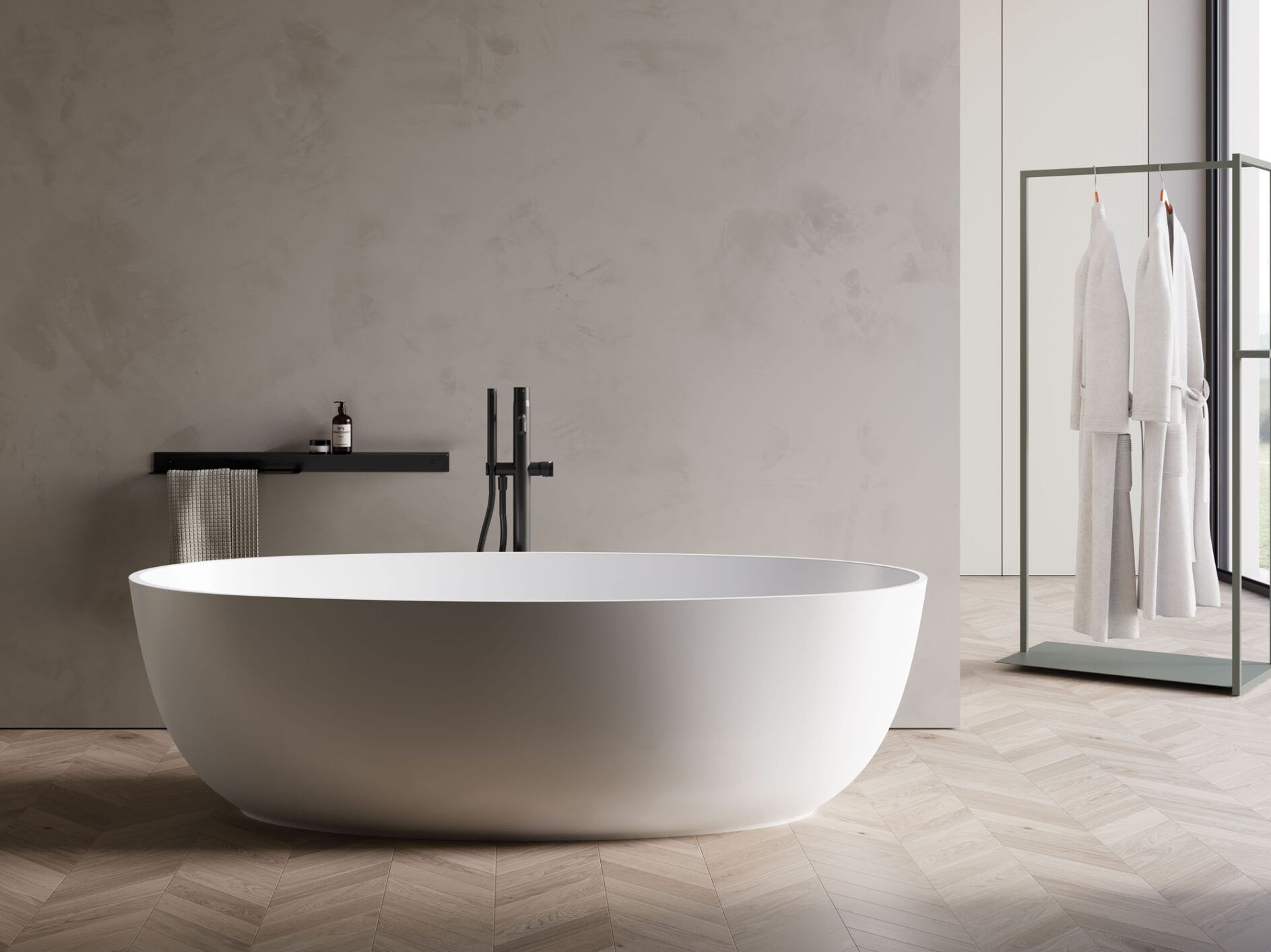 Овальная ванна в центре комнаты в Cristalplant® DISENIA круглый ARCH-00095689