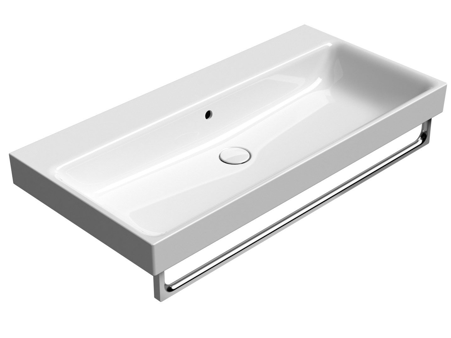 Керамическая прямоугольная раковина с держателем для полотенец GSI ceramica Nubes ARCH-00020523