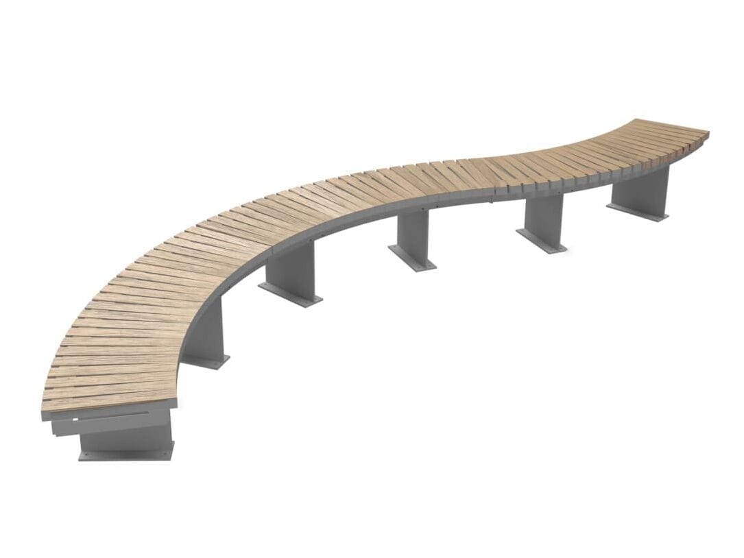 Модульная и изогнутая деревянная скамья Urbencéa REST ARCH-00078653