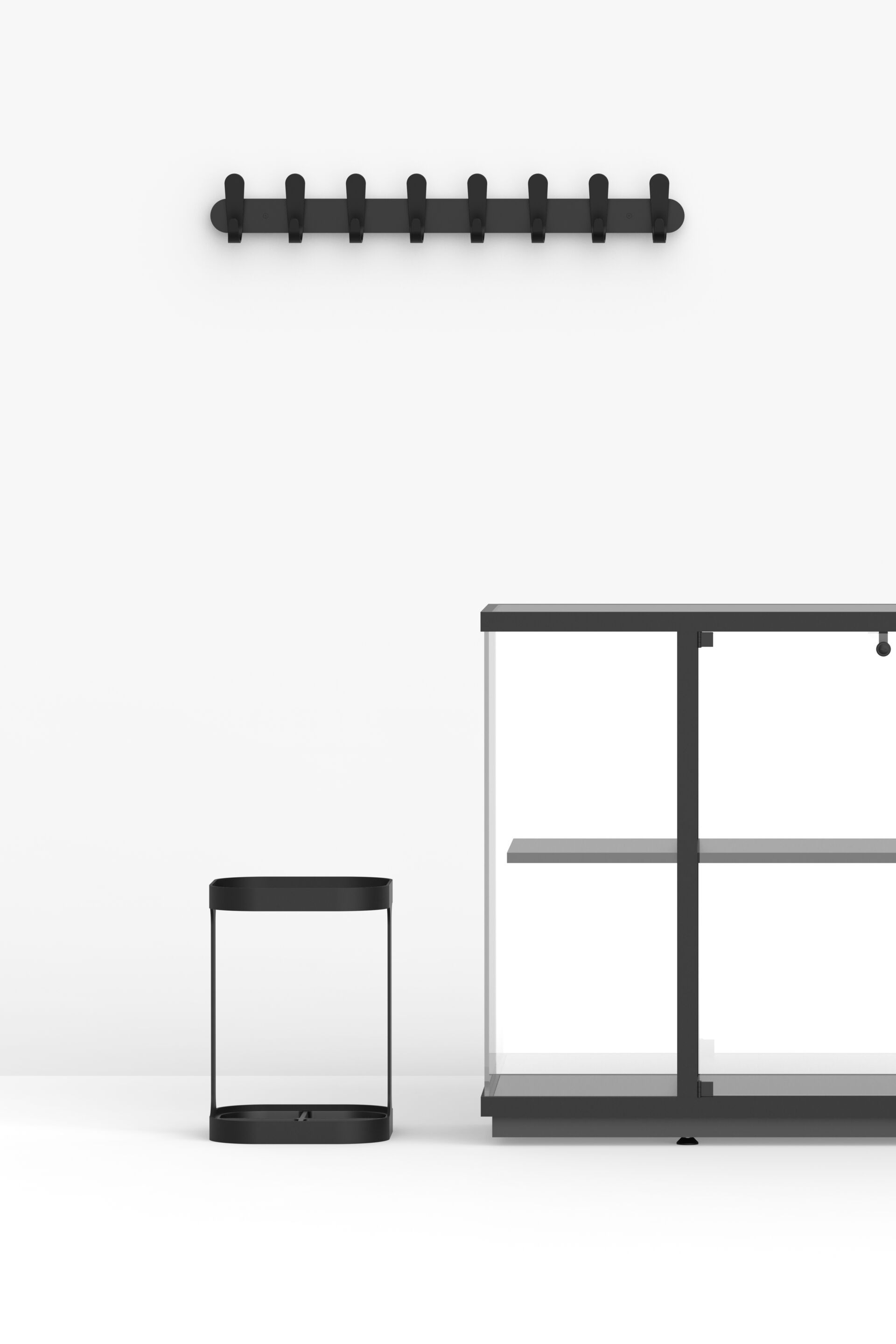 Стальная и пластиковая настенная вешалка FUNCTIONALS KROK HJH ARCH-00072504 - Вид №14