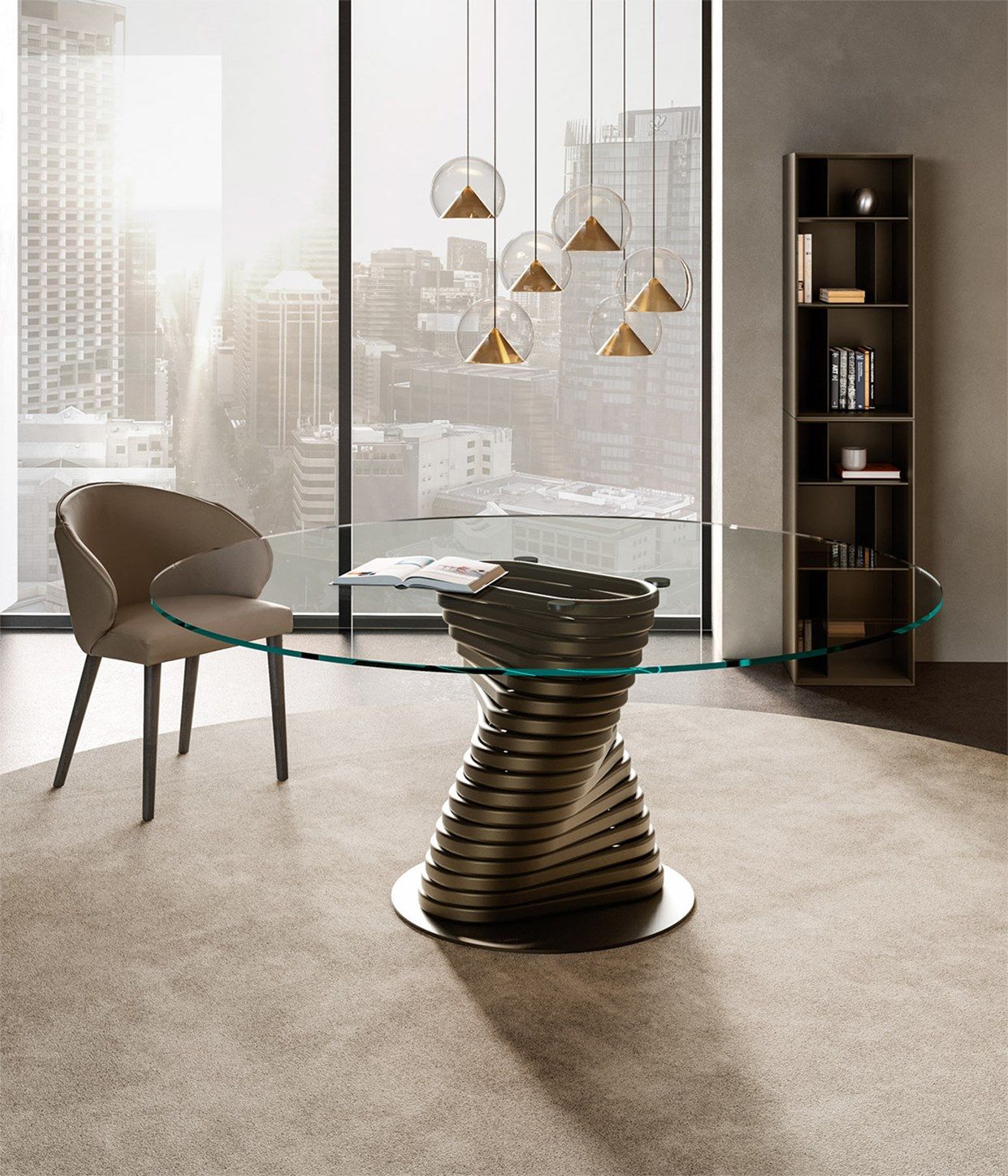 Круглый Хрустальный стол с металлическим основанием EFORMA Rotolo ARCH-00050356 - Вид №4