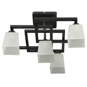 Люстра потолочная Орфей 441 4 лампы 15 м² цвет черный/белый