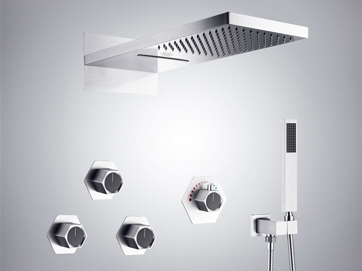 Набор для душа с 6 отверстиями из нержавеющей стали с ручным душем Fontana Showers PIOTELLO ARCH-00086517