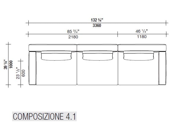 Кожаный диван с полуостровом Lema Venise ARCH-00001213 - Вид №9