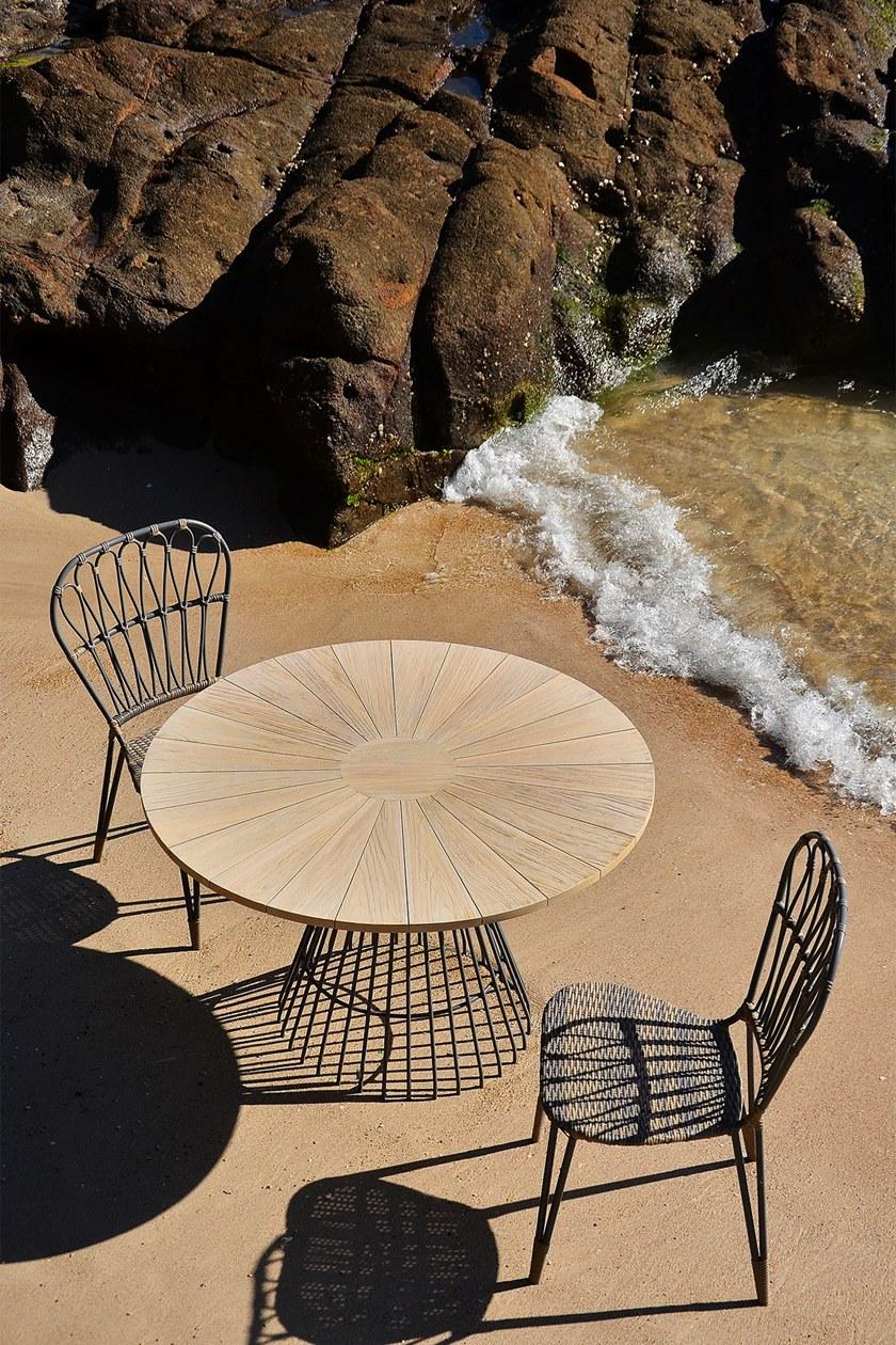 cbdesign Круглый садовый стол из алюминия и дерева Fiorella Tj 331/332/333 - Вид №8