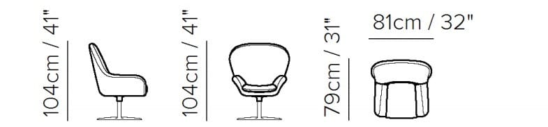 Ткань поворотный стул с подлокотниками Natuzzi Italia Deep ARCH-00071755 - Вид №9