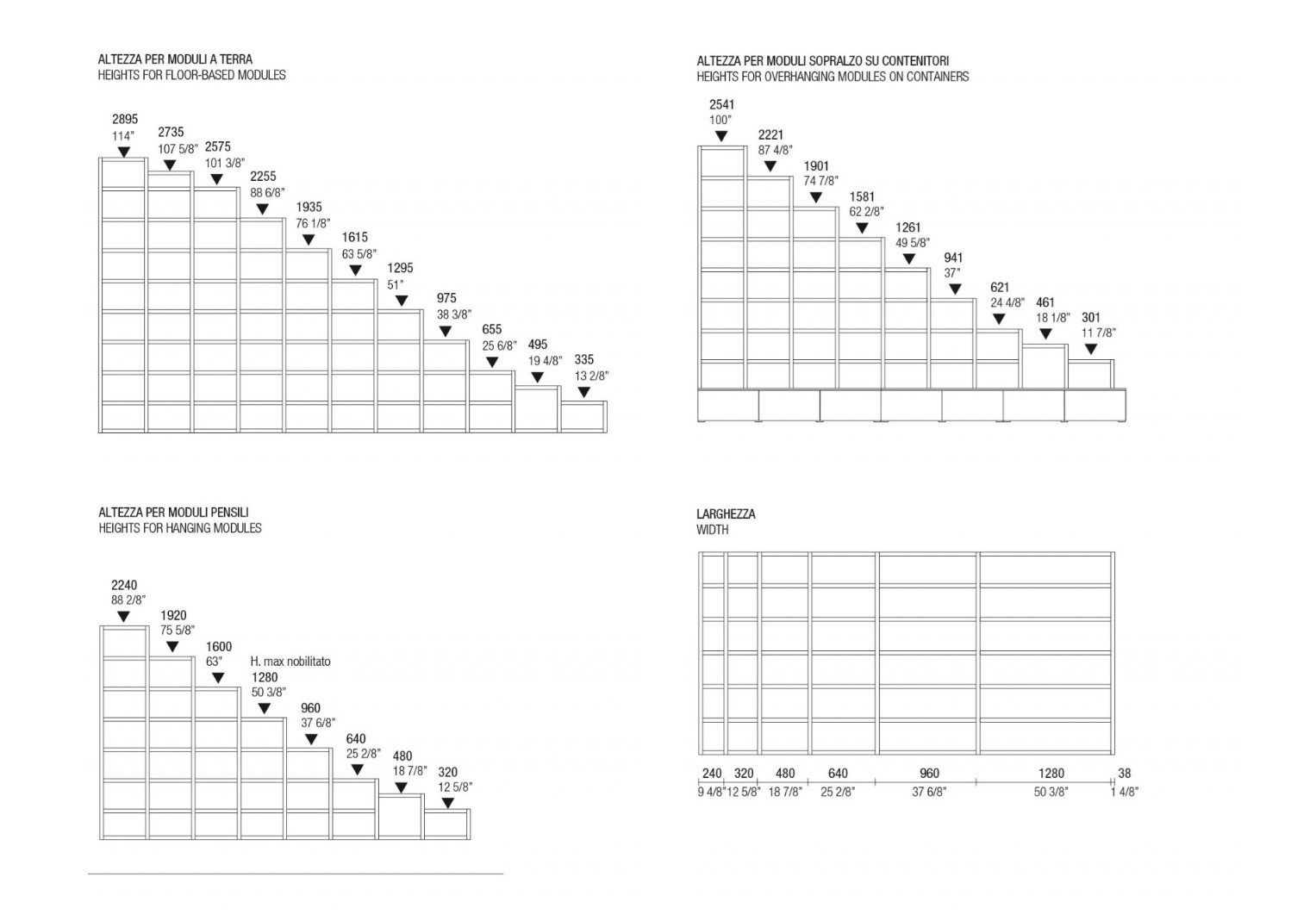 Подвесная секционная Книжная полка с ящиками MisuraEmme CROSSING ARCH-00083385 - Вид №2