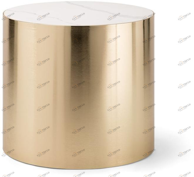 Tirolo Круглый журнальный столик из каррарского мрамора и латуни Alexander 084 h45