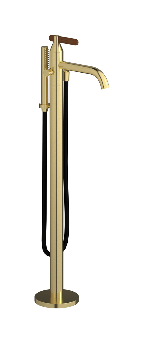 Напольный смесиель для ванны с встроенным душем. WE ARE IB oh396on Brushed Pale Gold Soho