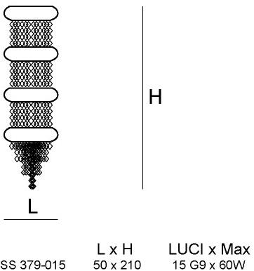 Siru Подвесной светильник из муранского стекла Cascata Ss 379-015 - Вид №2