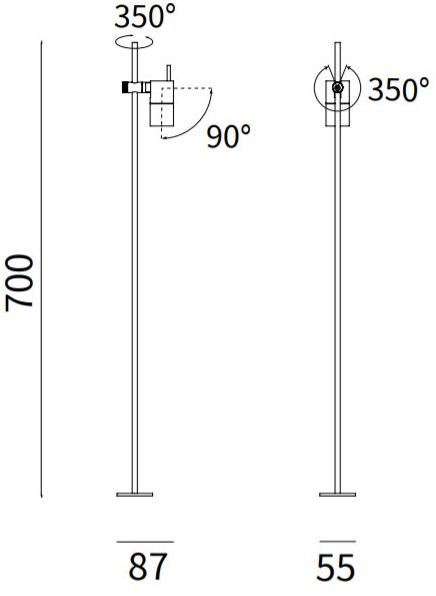 Lucifero's Регулируемый светодиодный уличный торшер Iferrosi If06.9 - Вид №2