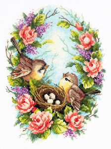 064-05 Семейное гнёздышко Набор для вышивания Чудесная Игла 19 х 25 см Чудесная игла