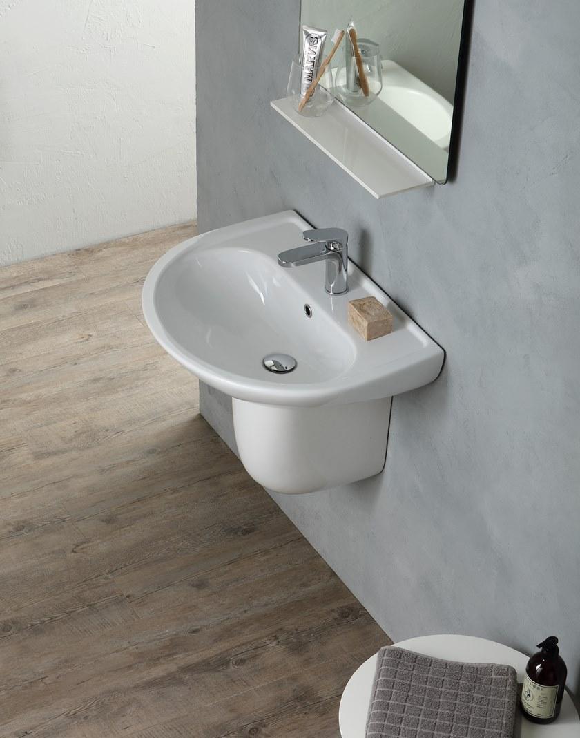 Подвесная раковина настенная овальная Olympia Ceramica RUBINO белая sun-id-1376329 - Вид №6