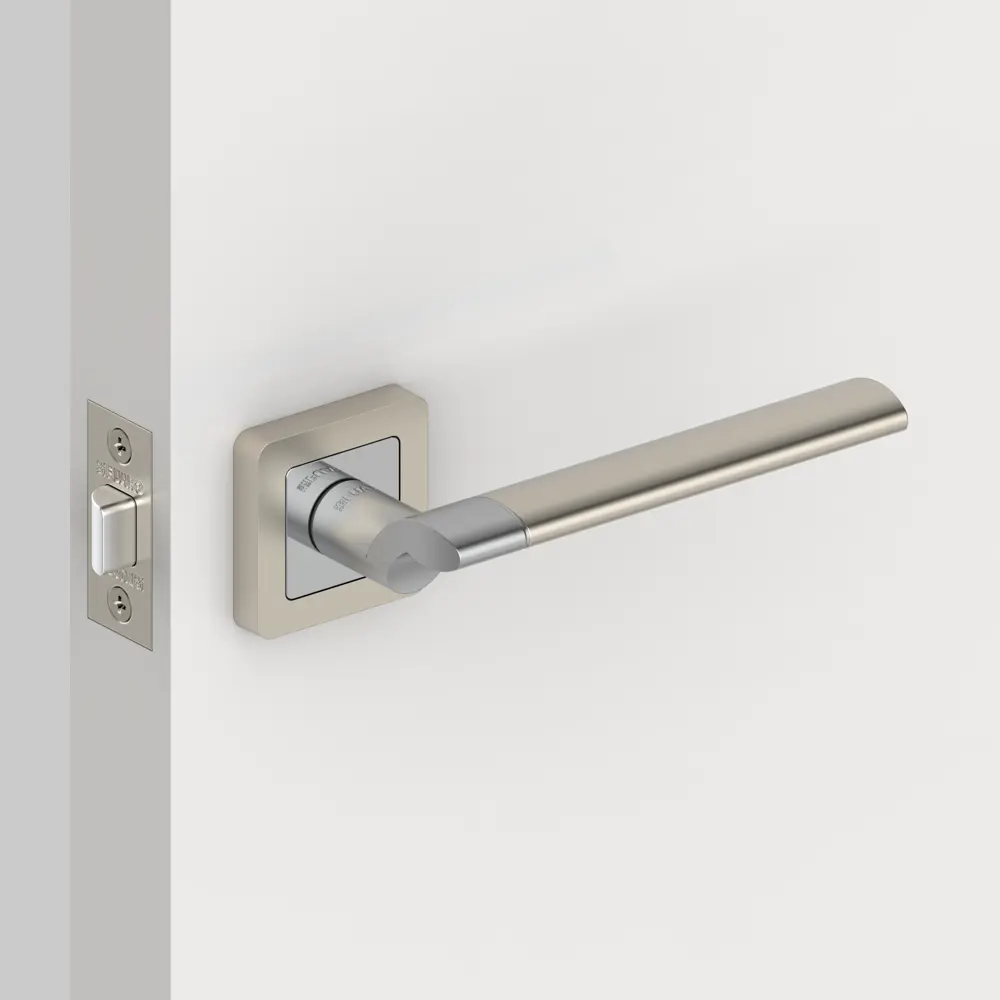 Ручка дверная на розетке Galaxy XM SN/CP3, цвет хром FUARO STLM-2100561 - Вид №4