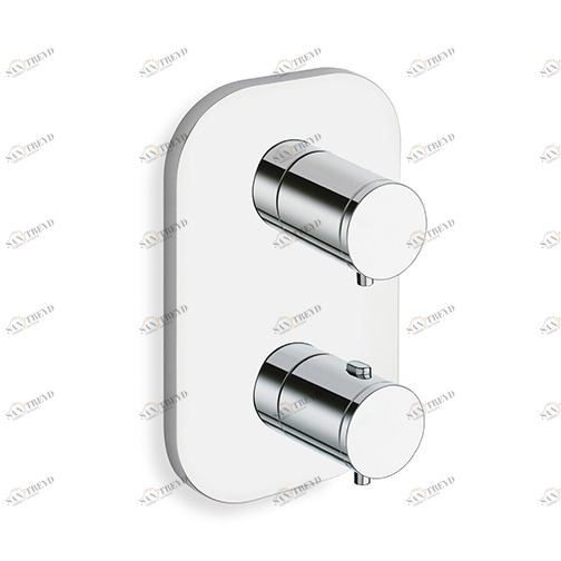 CRIXT652 Внешние части термостатического смесителя для душа / ванны для CRICS800 с 2 выпускными запорными клапанами и металлической пластиной Cristina Rubinetterie 