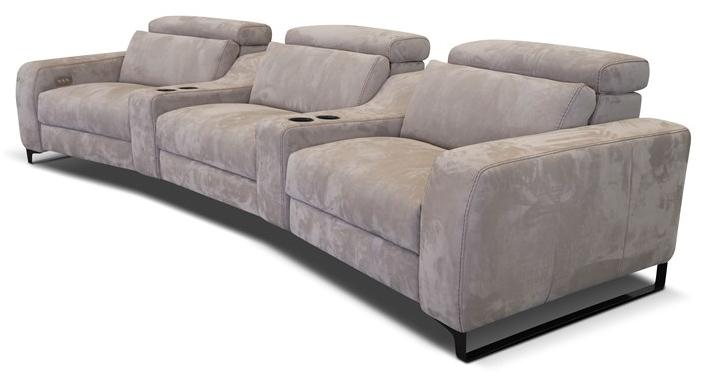 Rossini Sofas 3-местный изогнутый кожаный диван с регулируемой спинкой sun-id-1402386 - Вид №3