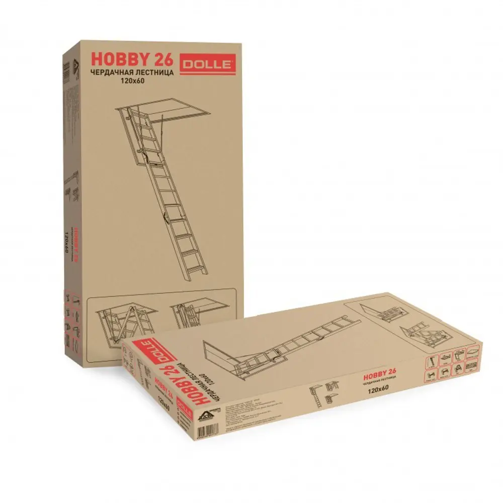 Лестница чердачная складная с секциями Hobby 26 120x60х280 см DOLLE STLM-2209700 - Вид №2