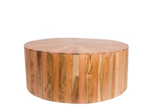 Деревянный круглый садовый журнальный столик