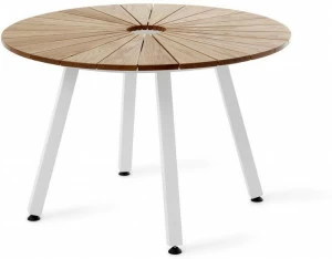 Nola Industrier Круглый садовый стол из стали и дерева Sunset