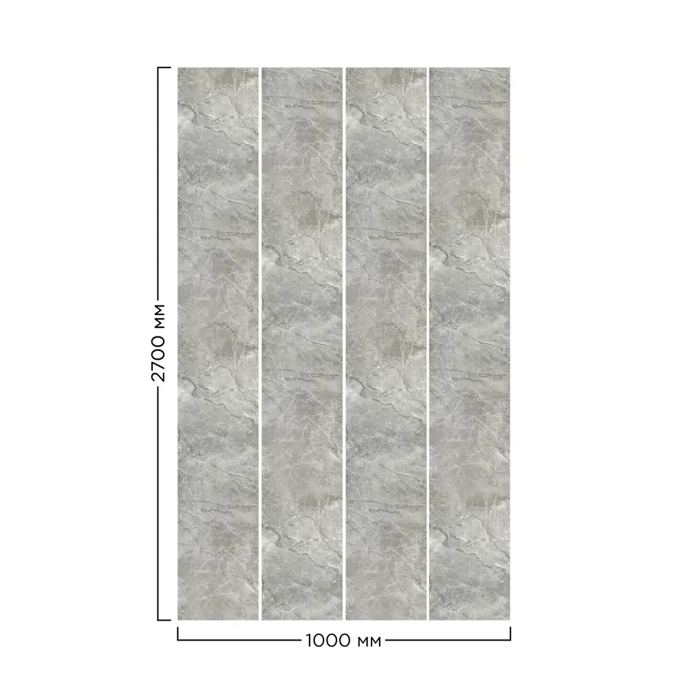 FINEBER Панель ПВХ Оникс серый для стен и потолков 2700x250 мм 89356220 STLM-1371709 - Вид №4