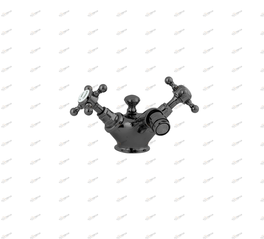 Gentry Home Смеситель для раковины мостик на 2 отверстия 200мм Mayfair Темный никель GH103225