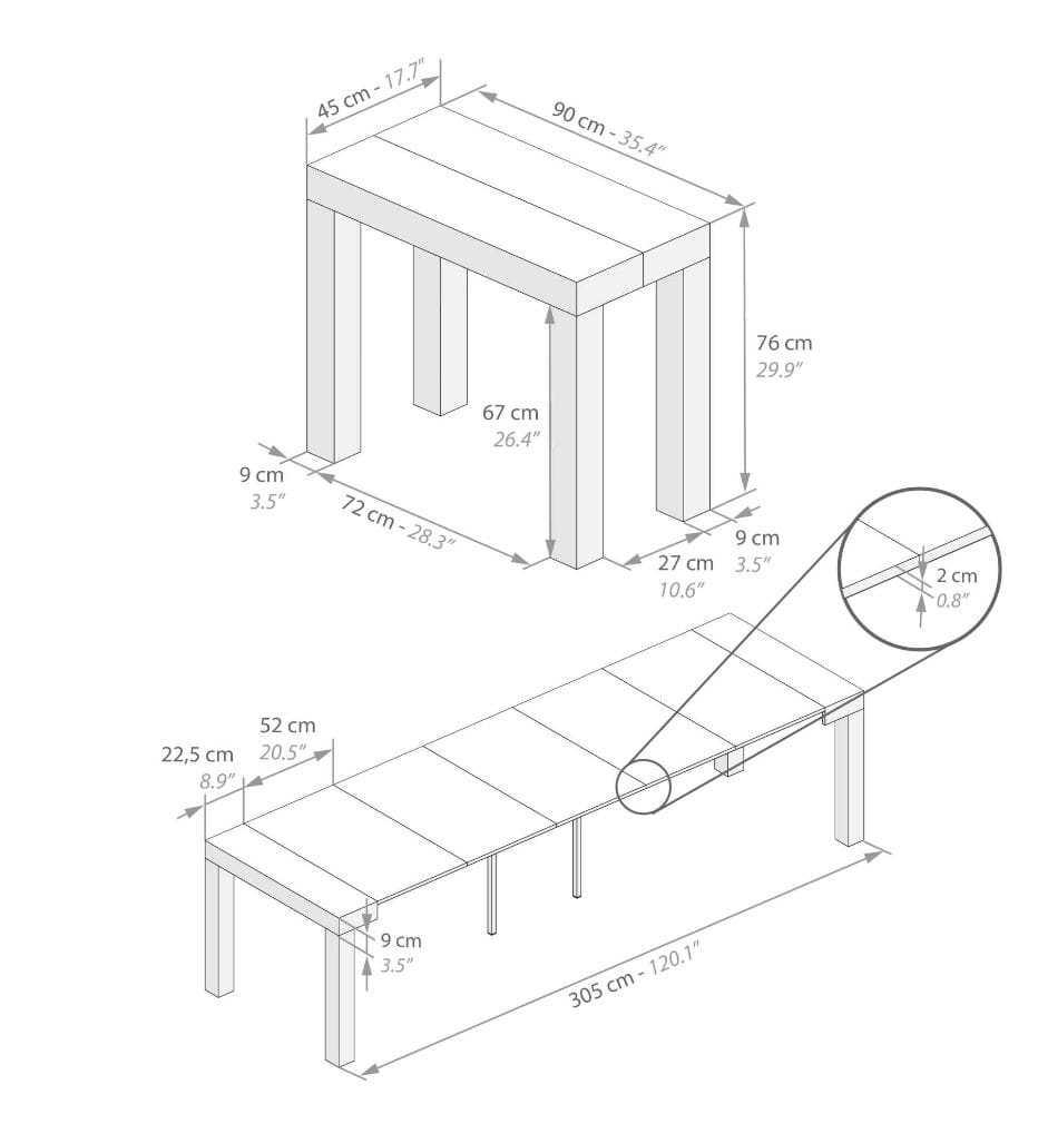 Выдвижная прямоугольная консоль из меламинированного дерева Mobili Fiver First ARCH-00050002 - Вид №28