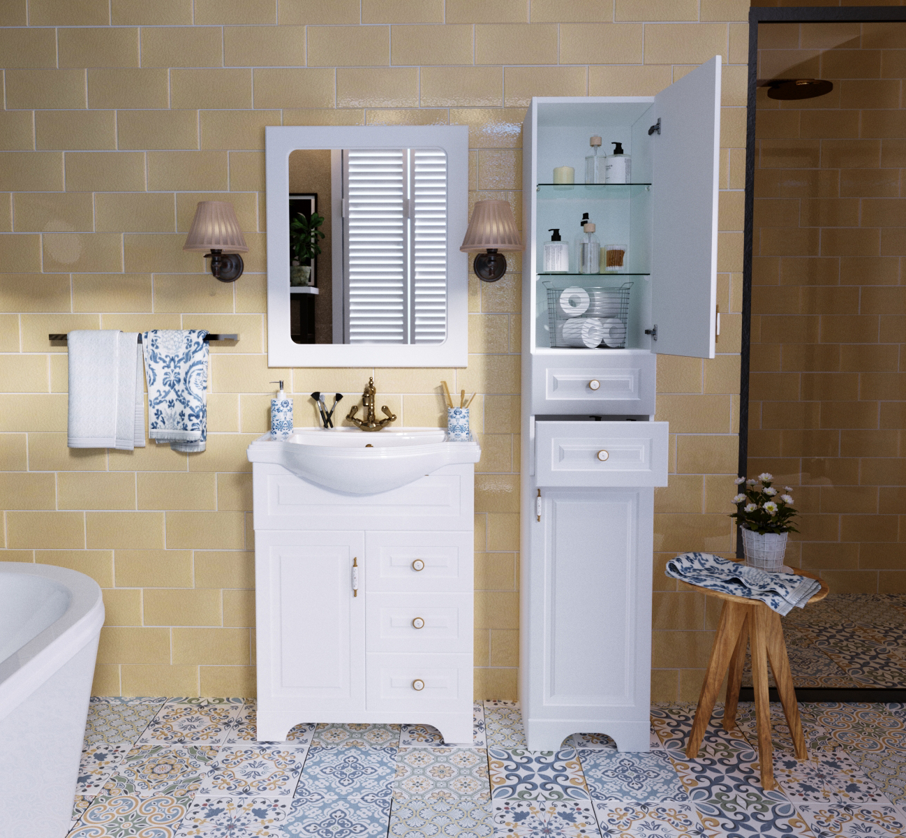 У71974 Зеркало Прованс 65 Белый глянец 1 Marka Прованс - Вид №1