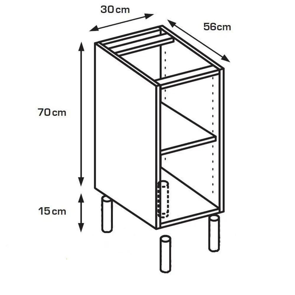 Каркас напольный 30x70x56 см, ЛДСП, цвет белый 82239840 STLM-2111964 DELINIA  - Вид №5