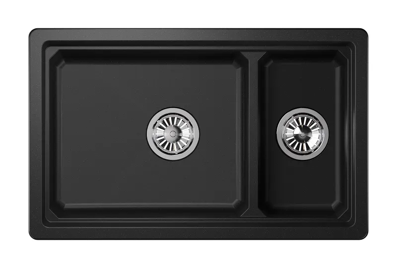 KS-7304U, ЧЁРНЫЙ кухонная мойка, кварц GRANULA 7304U-ST330 - Вид №2