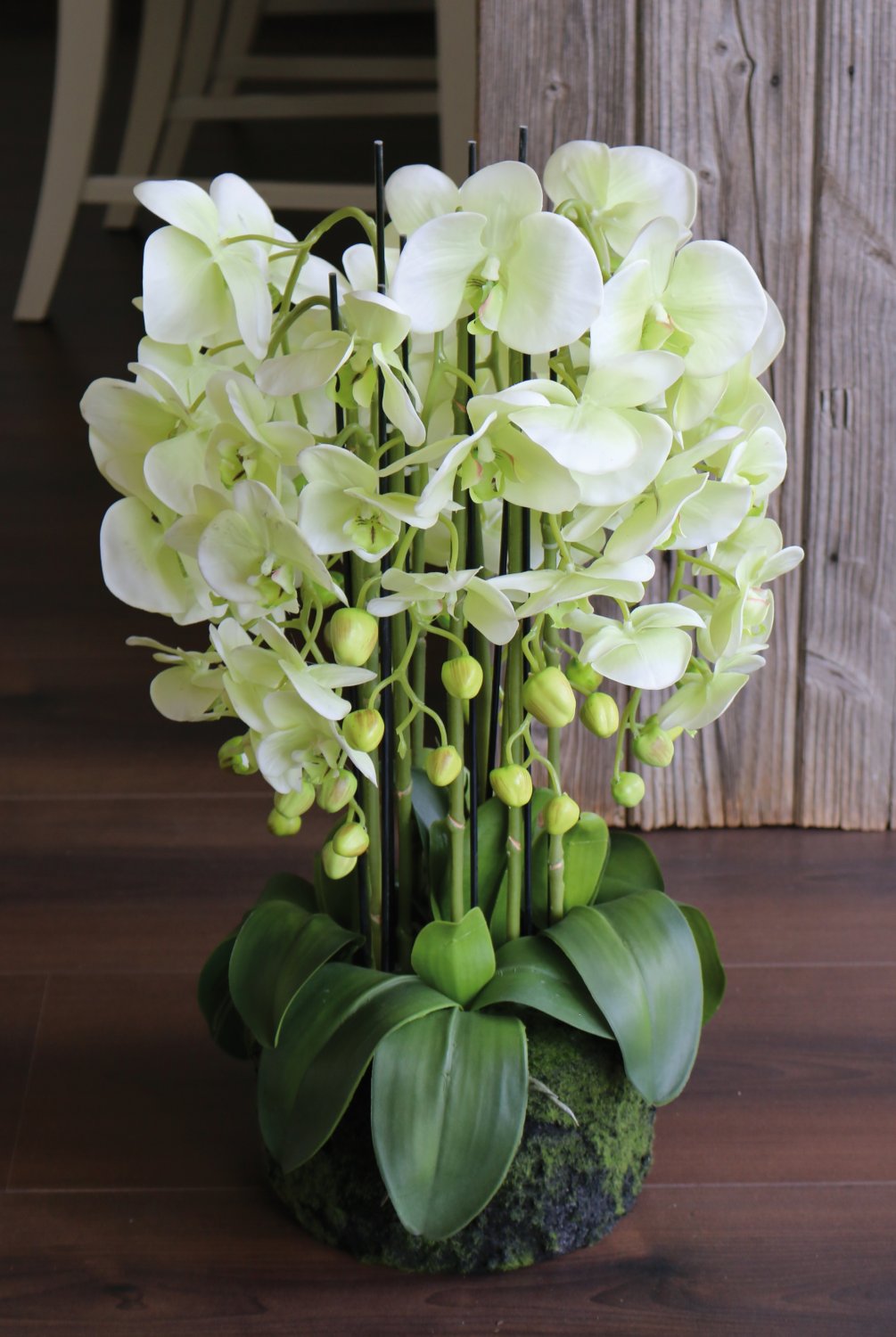 2861 788 a3 Пластиковая орхидея Phalaenopsis с 'почвой', 9-кратная, 70 см, real touch, бежево-зеленая H-andreas  - Вид №4