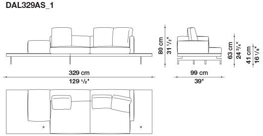 B&B Italia 3-х местный тканевый диван Dock sun-id-1376507 - Вид №60